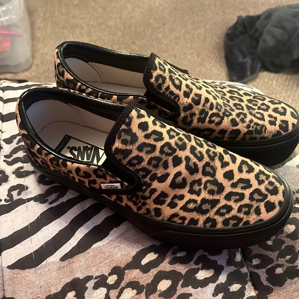 Vans Leopard Print Slip-On Shoes